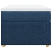 Cama box spring con colchón tela azul 80x200 cm