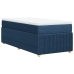 Cama box spring con colchón tela azul 80x200 cm