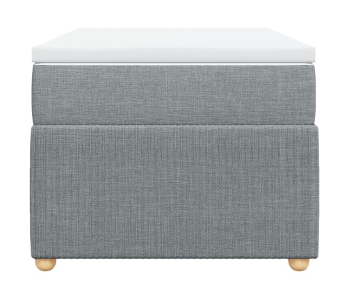 Cama box spring con colchón tela gris claro 90x190 cm