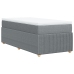 Cama box spring con colchón tela gris claro 90x190 cm