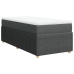 Cama box spring con colchón tela gris oscuro 90x190 cm