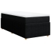 Cama box spring con colchón tela negro 90x190 cm