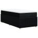 Cama box spring con colchón tela negro 90x190 cm