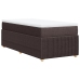 Cama box spring con colchón tela marrón oscuro 90x190 cm