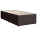 Cama box spring con colchón tela marrón oscuro 90x190 cm