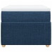 Cama box spring con colchón tela azul 90x190 cm