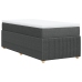 Cama box spring con colchón tela gris oscuro 90x200 cm