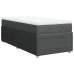 Cama box spring con colchón tela gris oscuro 100x200 cm