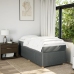 Cama box spring con colchón tela gris oscuro 100x200 cm
