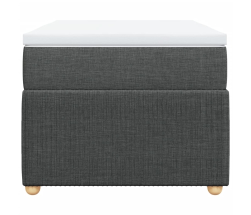 Cama box spring con colchón tela gris oscuro 100x200 cm
