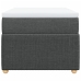 Cama box spring con colchón tela gris oscuro 100x200 cm
