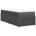 Cama box spring con colchón tela gris oscuro 100x200 cm