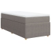 Cama box spring con colchón tela gris taupe 100x200 cm