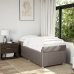 Cama box spring con colchón tela gris taupe 100x200 cm