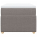 Cama box spring con colchón tela gris taupe 100x200 cm
