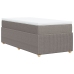 Cama box spring con colchón tela gris taupe 100x200 cm