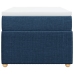 Cama box spring con colchón tela azul 100x200 cm