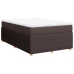 Cama box spring con colchón tela marrón oscuro 120x190 cm