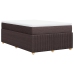 Cama box spring con colchón tela marrón oscuro 120x190 cm