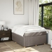 Cama box spring con colchón tela gris taupe 120x190 cm