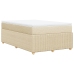 Cama box spring con colchón tela color crema 120x190 cm