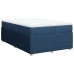 Cama box spring con colchón tela azul 120x190 cm
