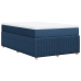 Cama box spring con colchón tela azul 120x190 cm