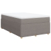 Cama box spring con colchón tela gris taupe 120x200 cm