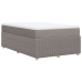 Cama box spring con colchón tela gris taupe 120x200 cm