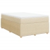 Cama box spring con colchón tela color crema 120x200 cm