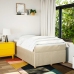 Cama box spring con colchón tela color crema 120x200 cm