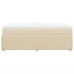 Cama box spring con colchón tela color crema 120x200 cm