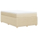 Cama box spring con colchón tela color crema 120x200 cm
