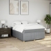 Cama box spring con colchón tela gris claro 140x190 cm