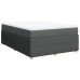 Cama box spring con colchón tela gris oscuro 140x190 cm