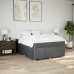 Cama box spring con colchón tela gris oscuro 140x190 cm