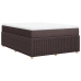 Cama box spring con colchón tela marrón oscuro 140x190 cm