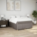 Cama box spring con colchón tela gris taupe 140x190 cm