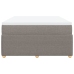 Cama box spring con colchón tela gris taupe 140x190 cm
