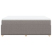 Cama box spring con colchón tela gris taupe 140x190 cm