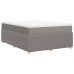 Cama box spring con colchón tela gris taupe 140x190 cm