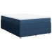 Cama box spring con colchón tela azul 140x190 cm