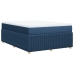 Cama box spring con colchón tela azul 140x190 cm