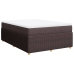 Cama box spring con colchón tela marrón oscuro 160x200 cm