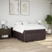 Cama box spring con colchón tela marrón oscuro 160x200 cm