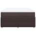 Cama box spring con colchón tela marrón oscuro 160x200 cm