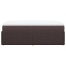 Cama box spring con colchón tela marrón oscuro 160x200 cm