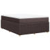 Cama box spring con colchón tela marrón oscuro 160x200 cm