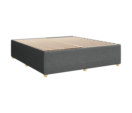 Cama box spring con colchón tela gris oscuro 180x200 cm