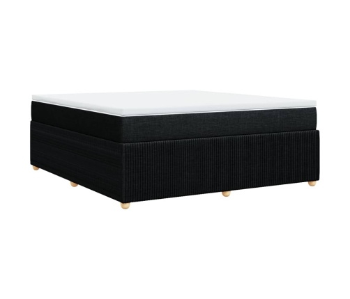 Cama box spring con colchón tela negro 180x200 cm